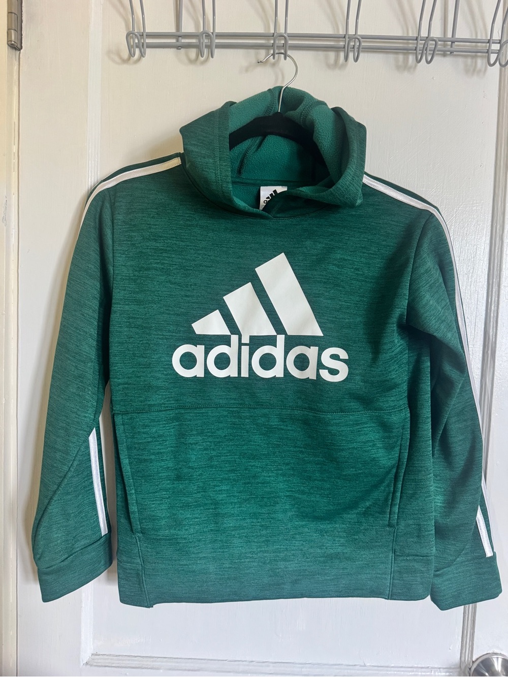 Adidas Kids Green Hooded Sweatshirt